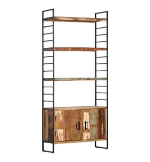 Bücherregal 4 Ebenen 80x30x180 cm Altholz Massiv
