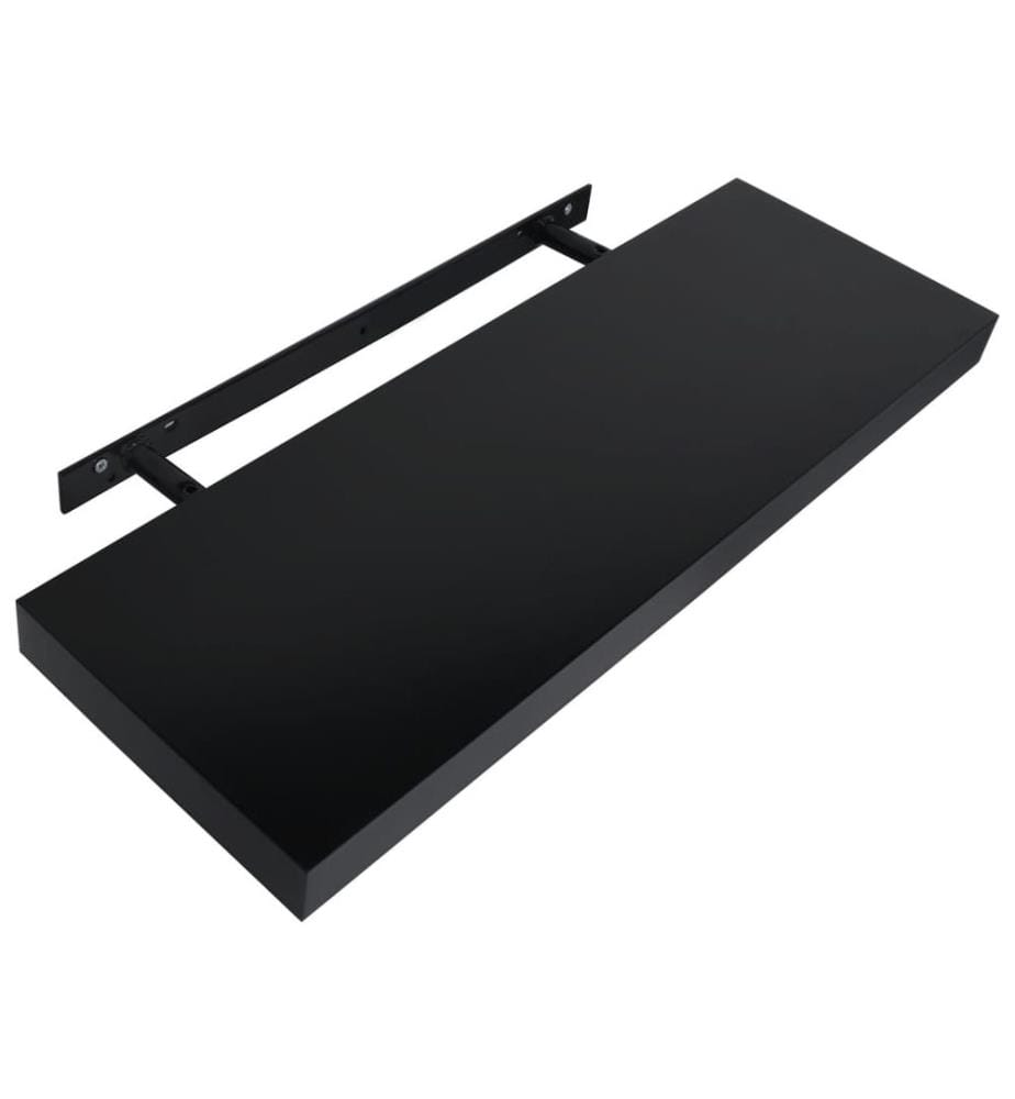 Schweberegale 2 Stk. Schwarz 60 x 20 x 3,8 cm
