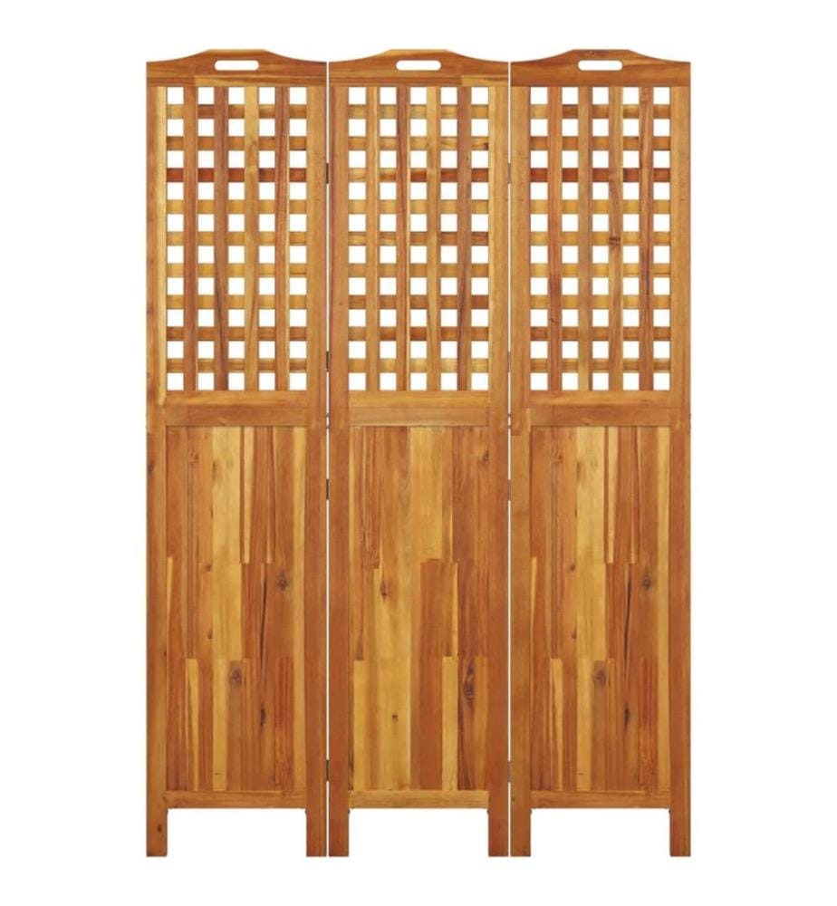 3-tlg. Paravent 121,5x2x180 cm Massivholz Akazie