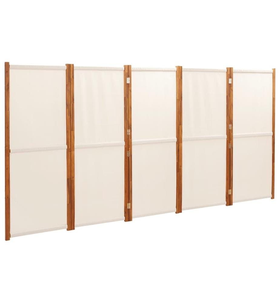5-tlg. Raumteiler Cremeweiss 350x180 cm