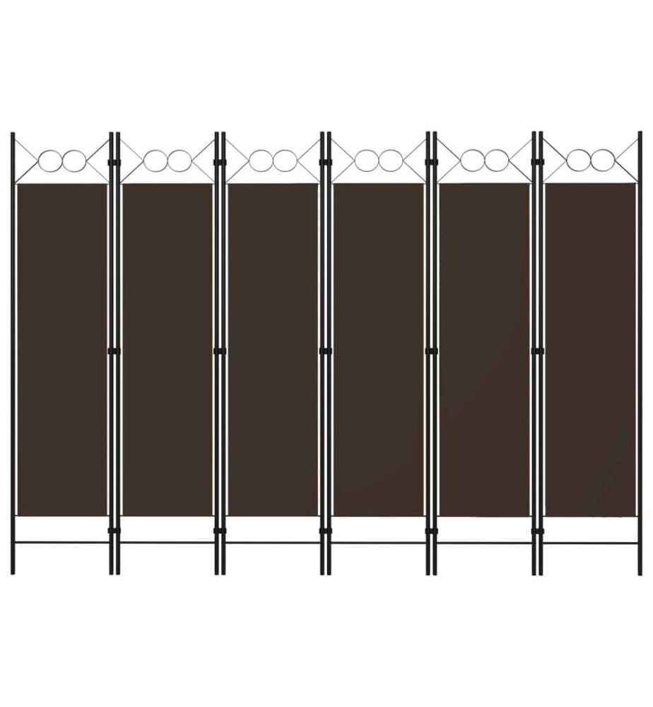 6-tlg. Raumteiler Braun 240 x 180 cm
