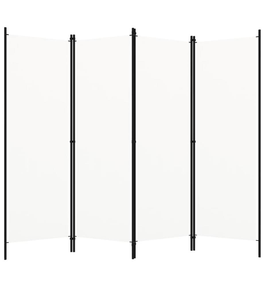 4-tlg. Raumteiler Weiss 200x180 cm