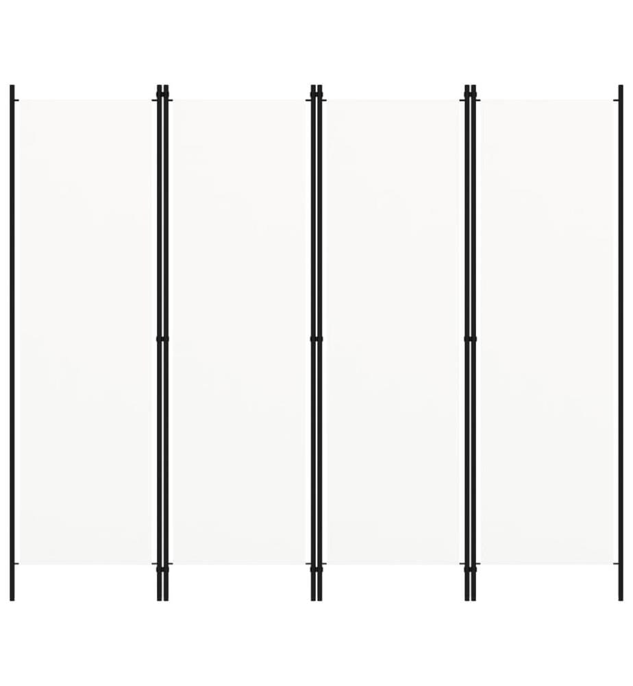 4-tlg. Raumteiler Weiss 200x180 cm