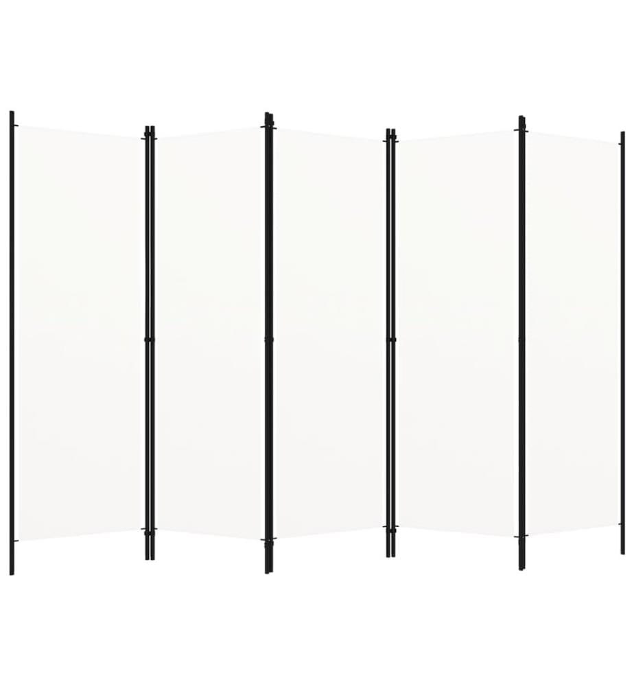 5-tlg. Raumteiler Weiss 250x180 cm