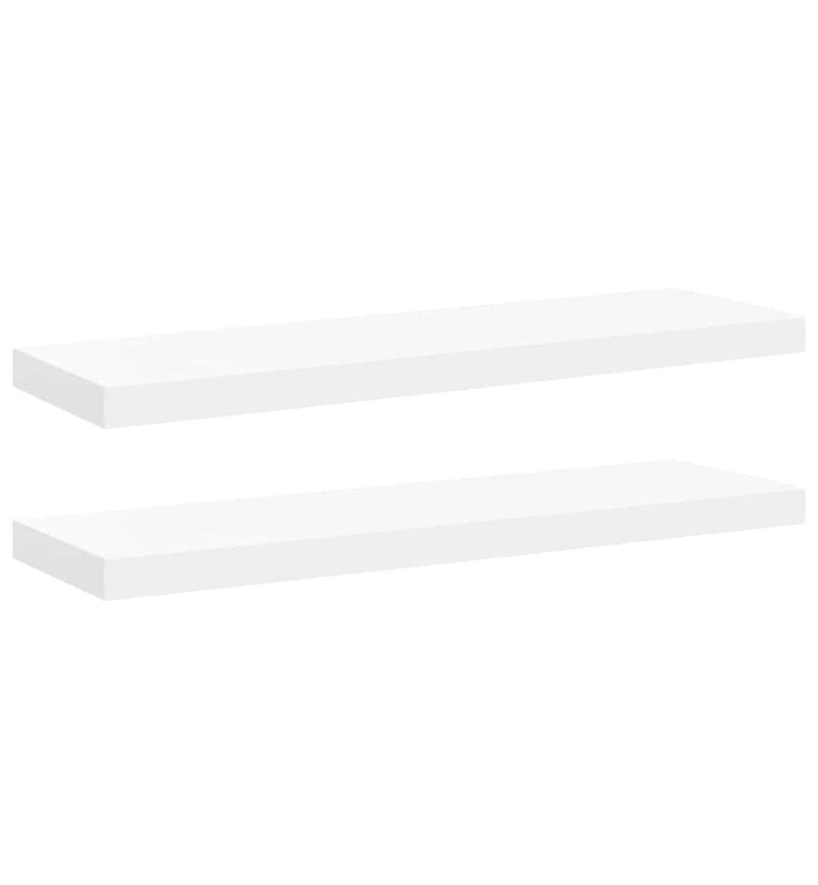 Schweberegale 2 Stk. Weiss 80x23,5x3,8 cm MDF