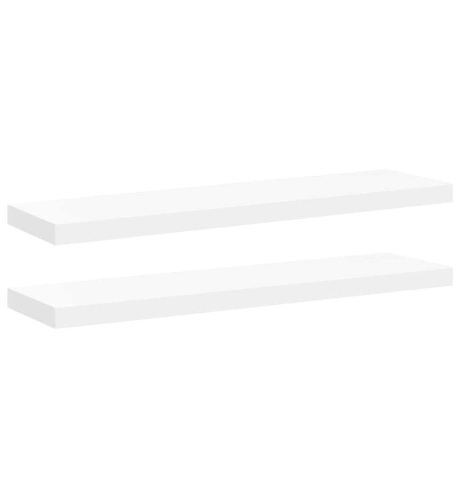 Schweberegale 2 Stk. Weiss 90x23,5x3,8 cm MDF