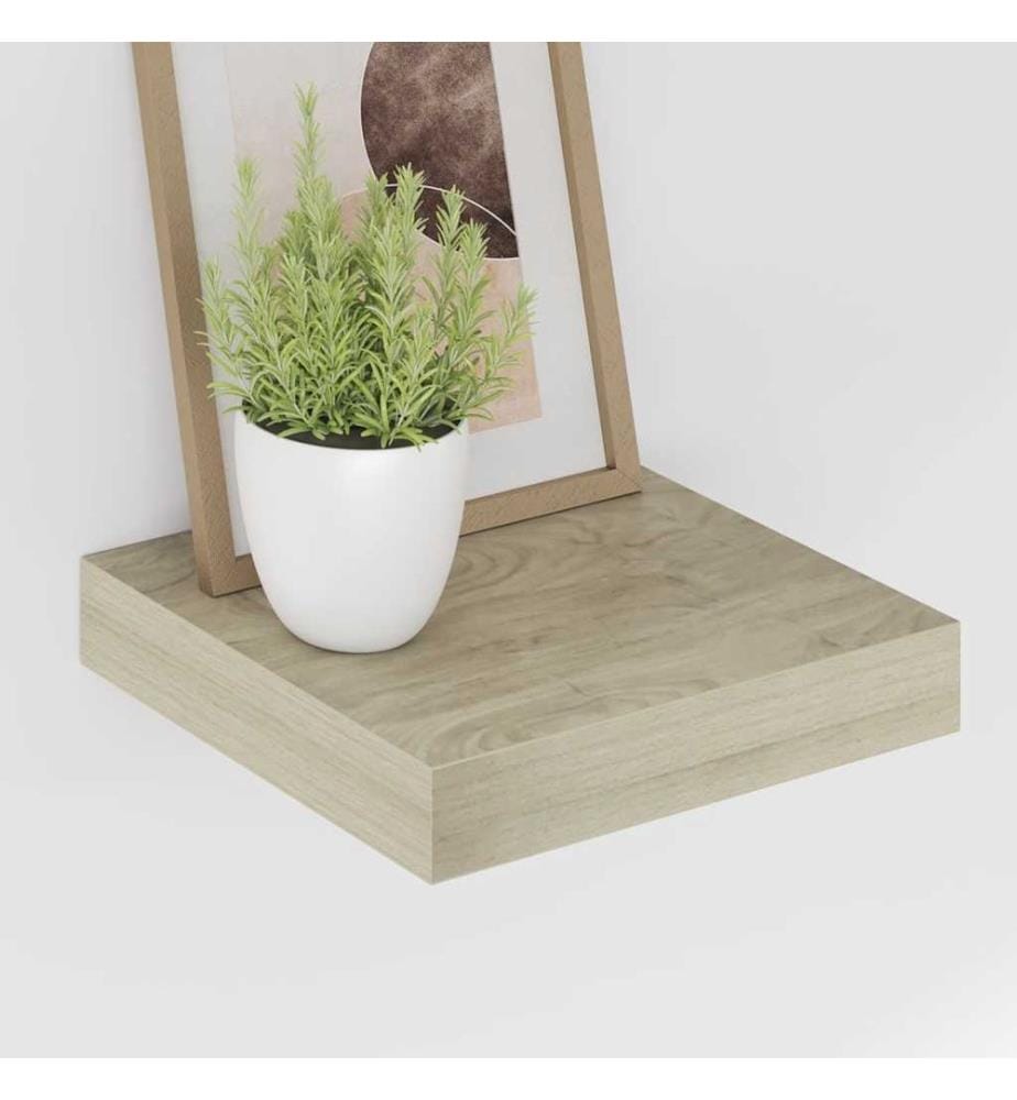 Schwebende Wandregale 2 Stk. Eichefarben 23x23,5x3,8cm MDF