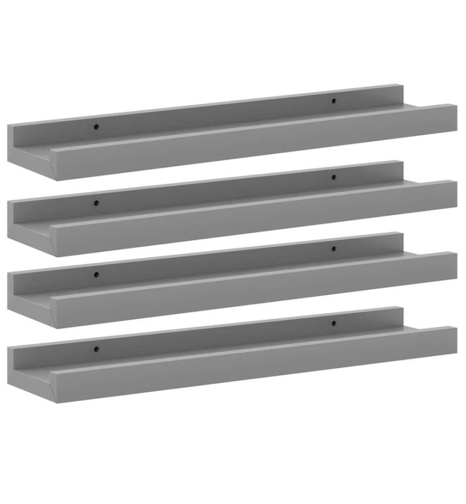 Wandregale 4 Stk. Grau 40x9x3 cm