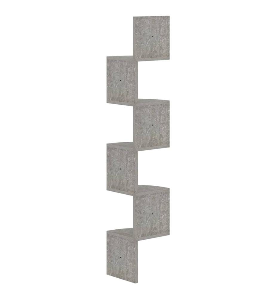 Wand-Eckregal Betongrau 19x19x123 cm Holzwerkstoff