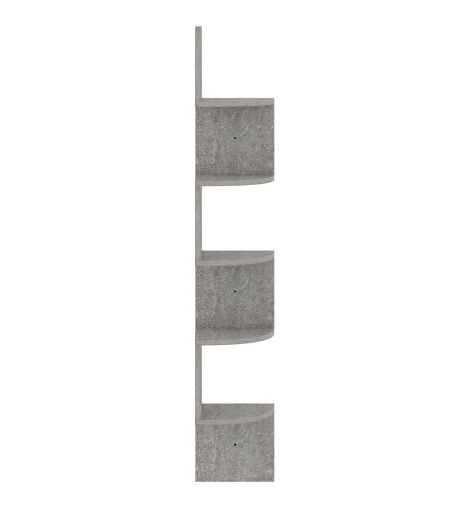 Wand-Eckregal Betongrau 19x19x123 cm Holzwerkstoff