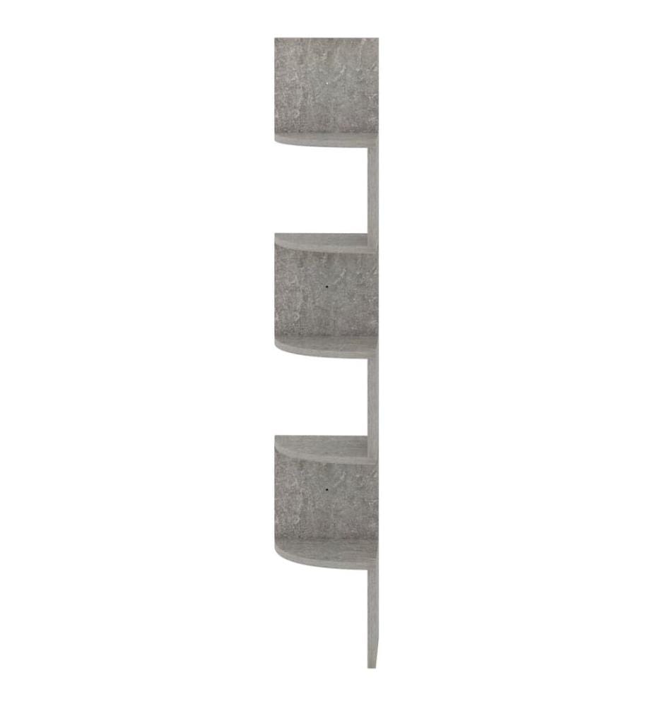 Wand-Eckregal Betongrau 19x19x123 cm Holzwerkstoff