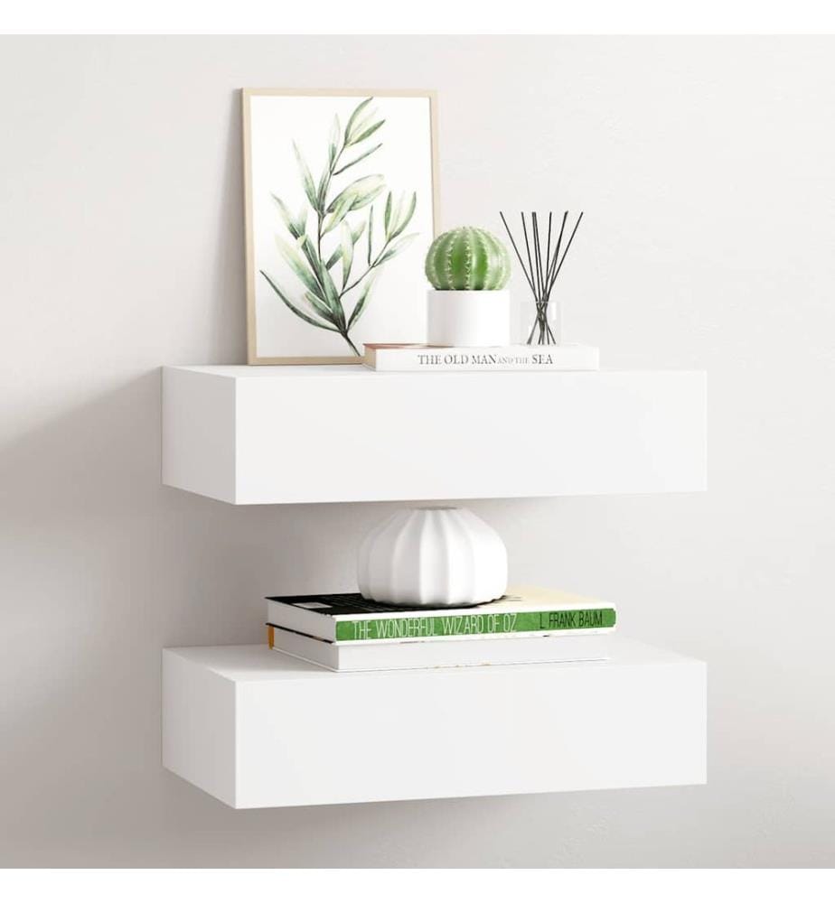 Wandregale mit Schubladen 2 Stk. Weiss 40x23,5x10 cm MDF