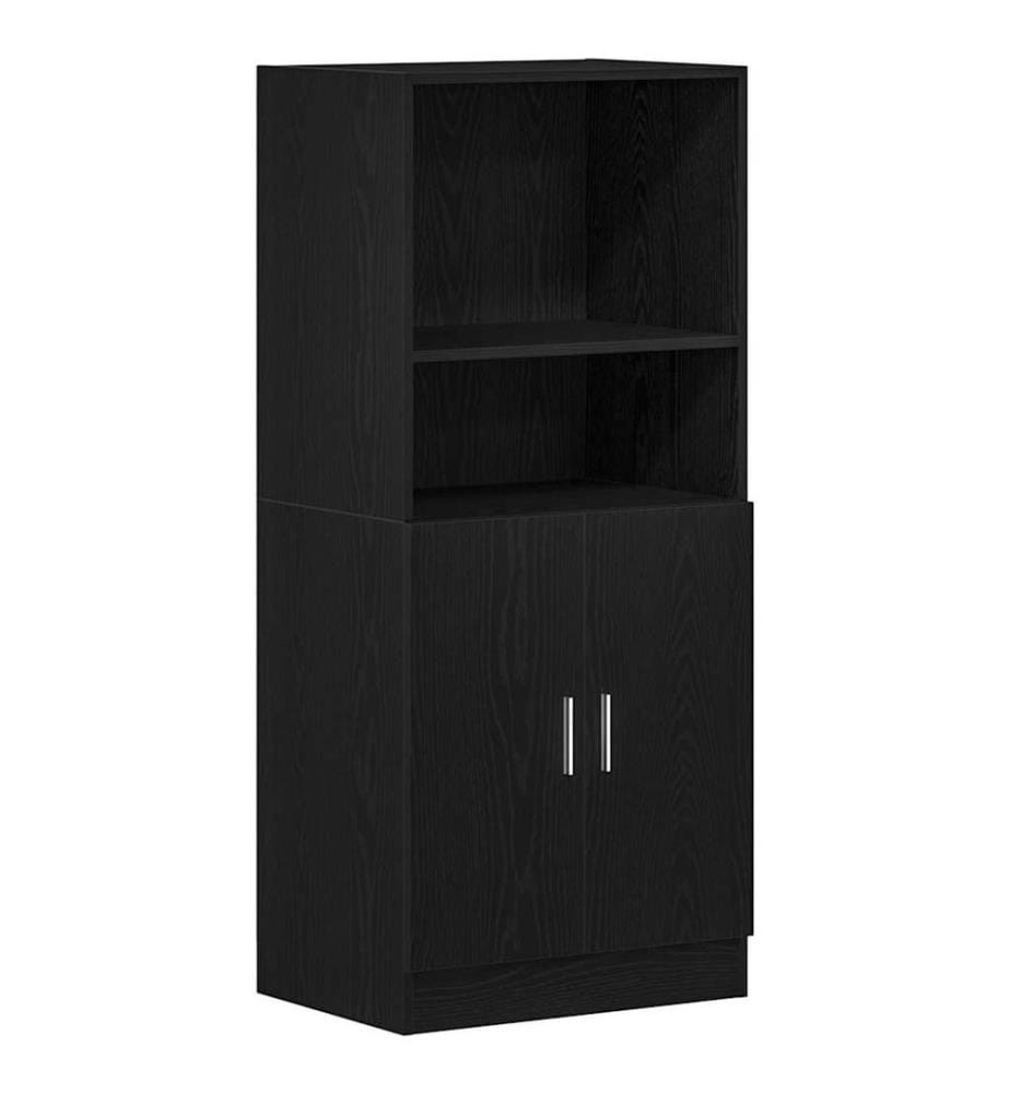 2-tlg. Küchenschrank-Set Schwarz Holzwerkstoff