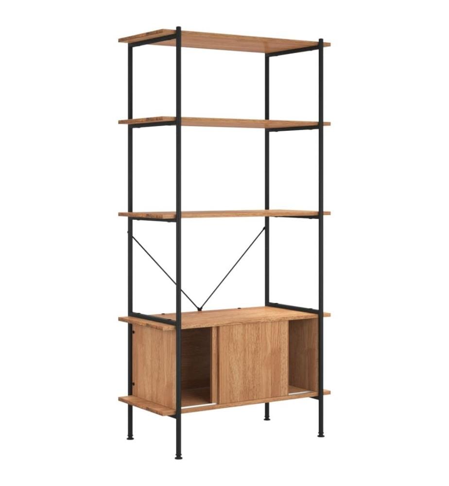 Regal mit 5 Böden und Schrank 80x40x163 cm Stahl Holzwerkstoff