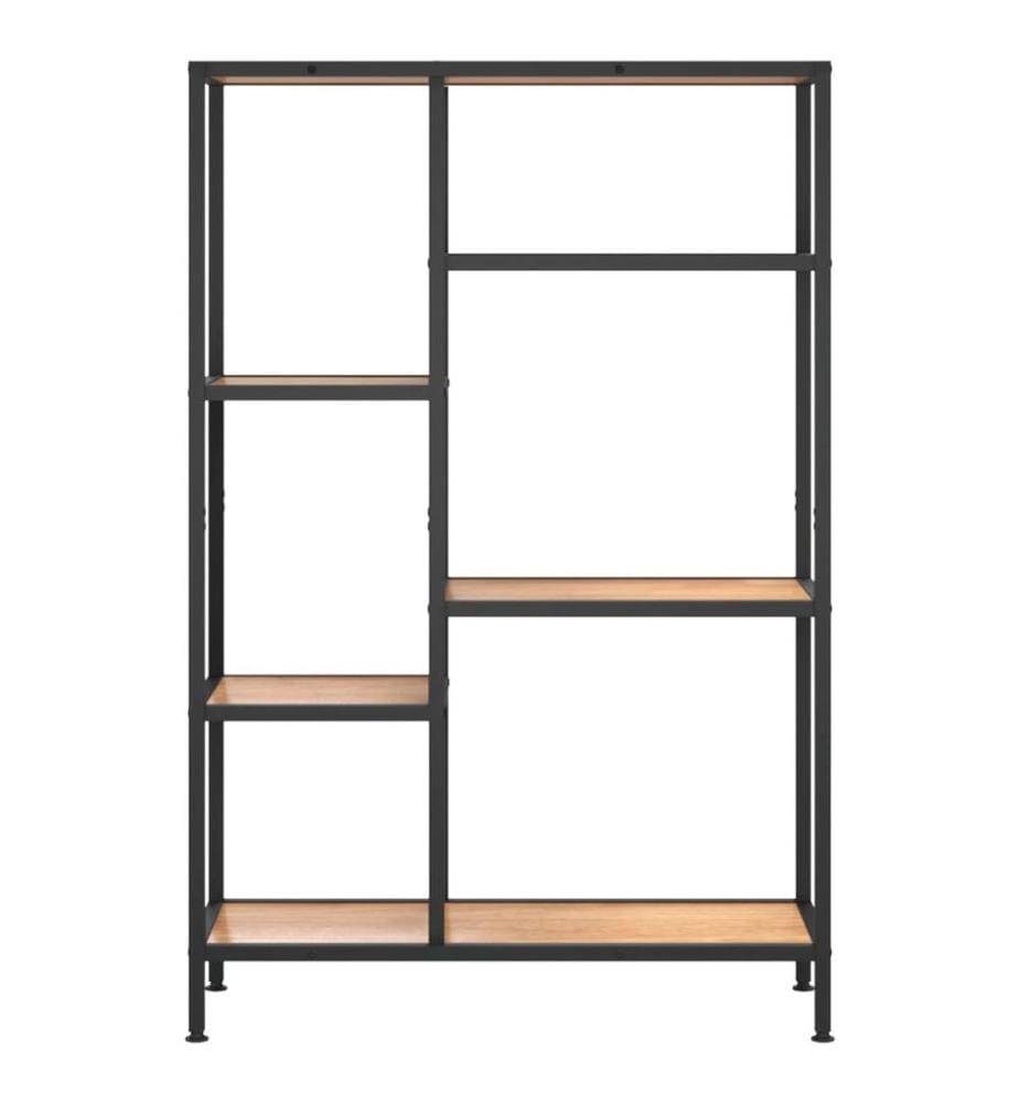 Bücherregal 80x30x120 cm Stahl und Holzwerkstoff