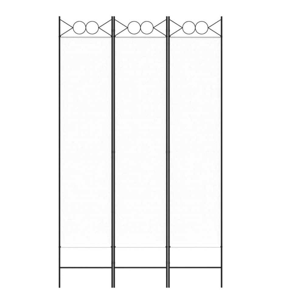3-tlg. Paravent Weiss 120x200 cm Stoff