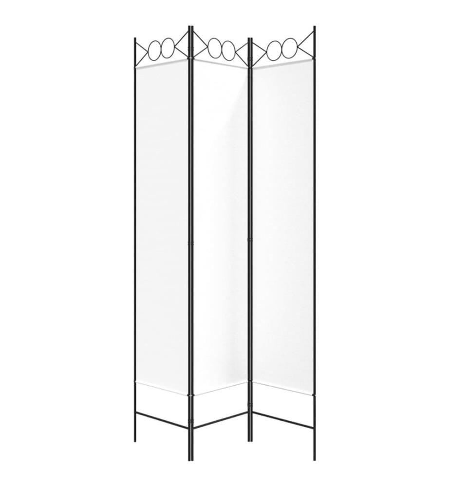 3-tlg. Paravent Weiss 120x200 cm Stoff