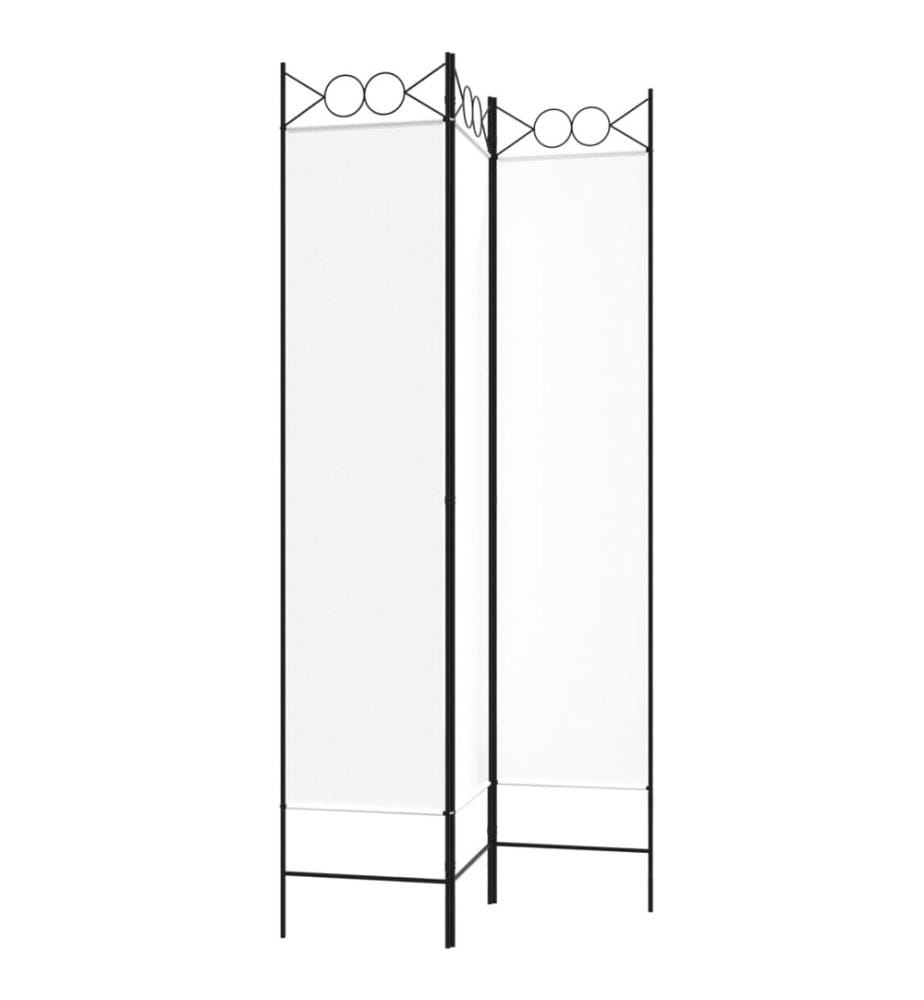 3-tlg. Paravent Weiss 120x200 cm Stoff
