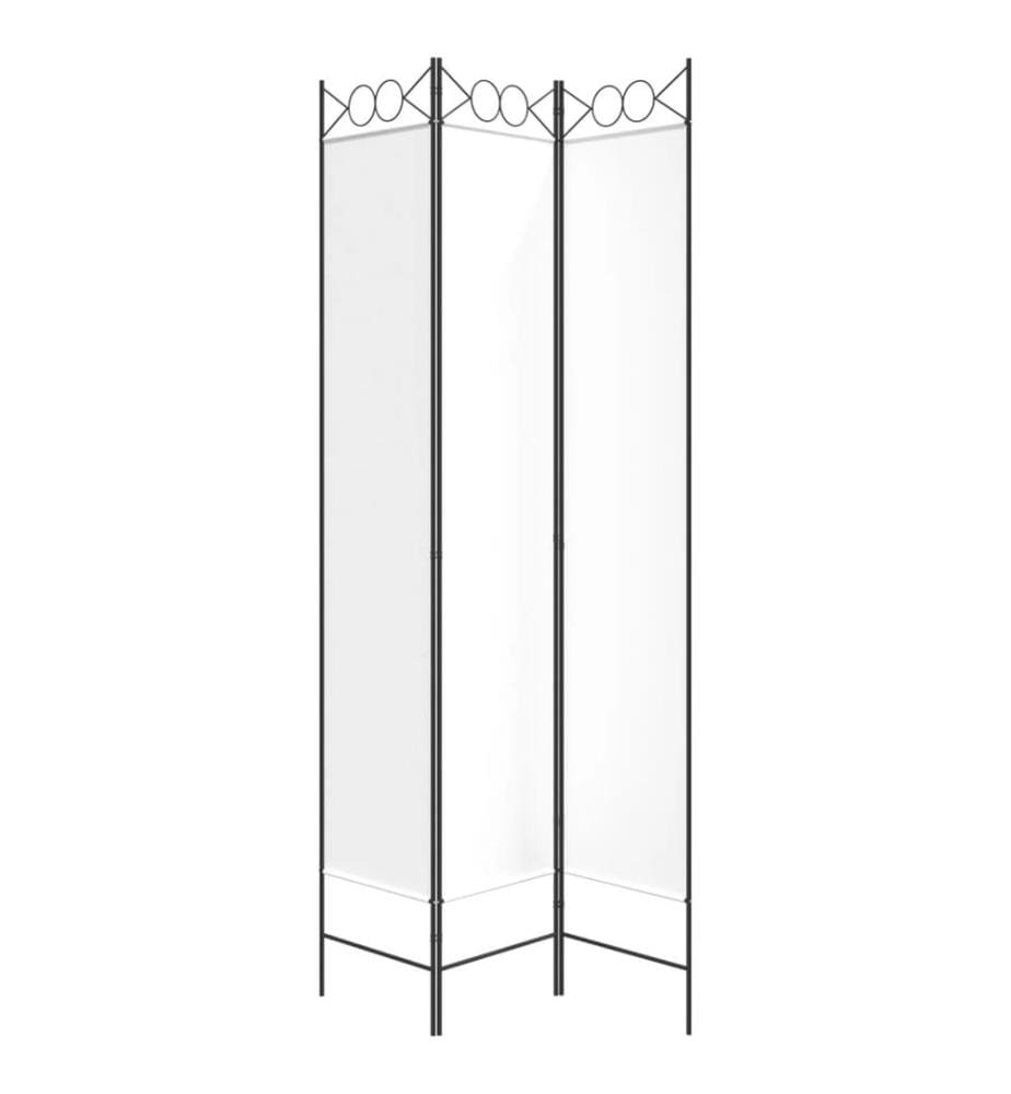 3-tlg. Paravent Weiss 120x220 cm Stoff