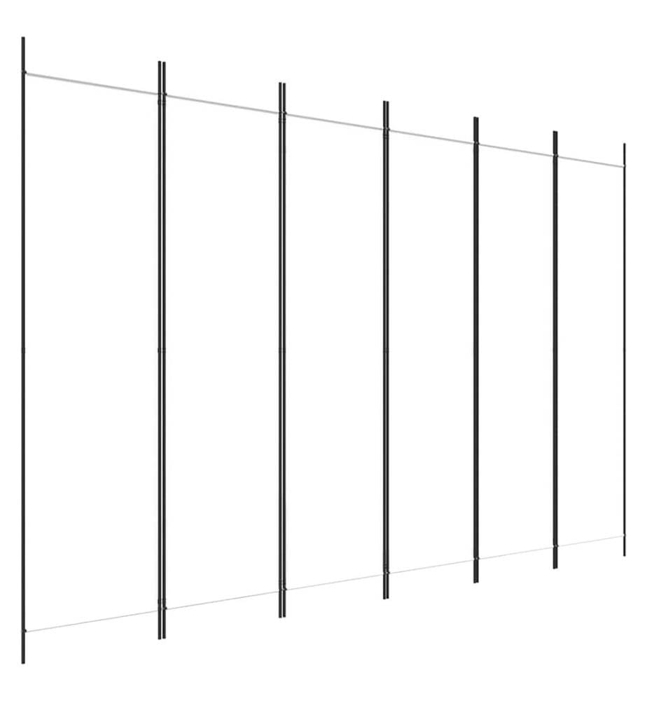 Cloison de séparation 6 panneaux Blanc 300x200 cm Tissu