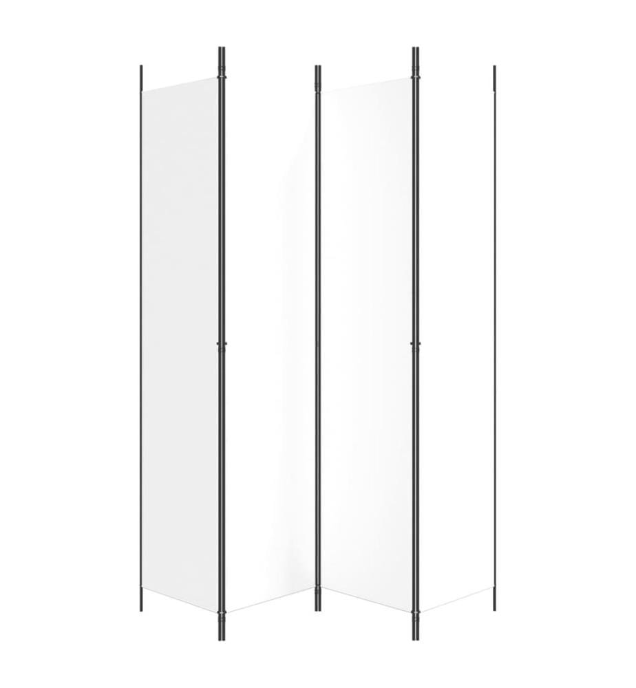 4-tlg. Paravent Weiss 200x220 cm Stoff