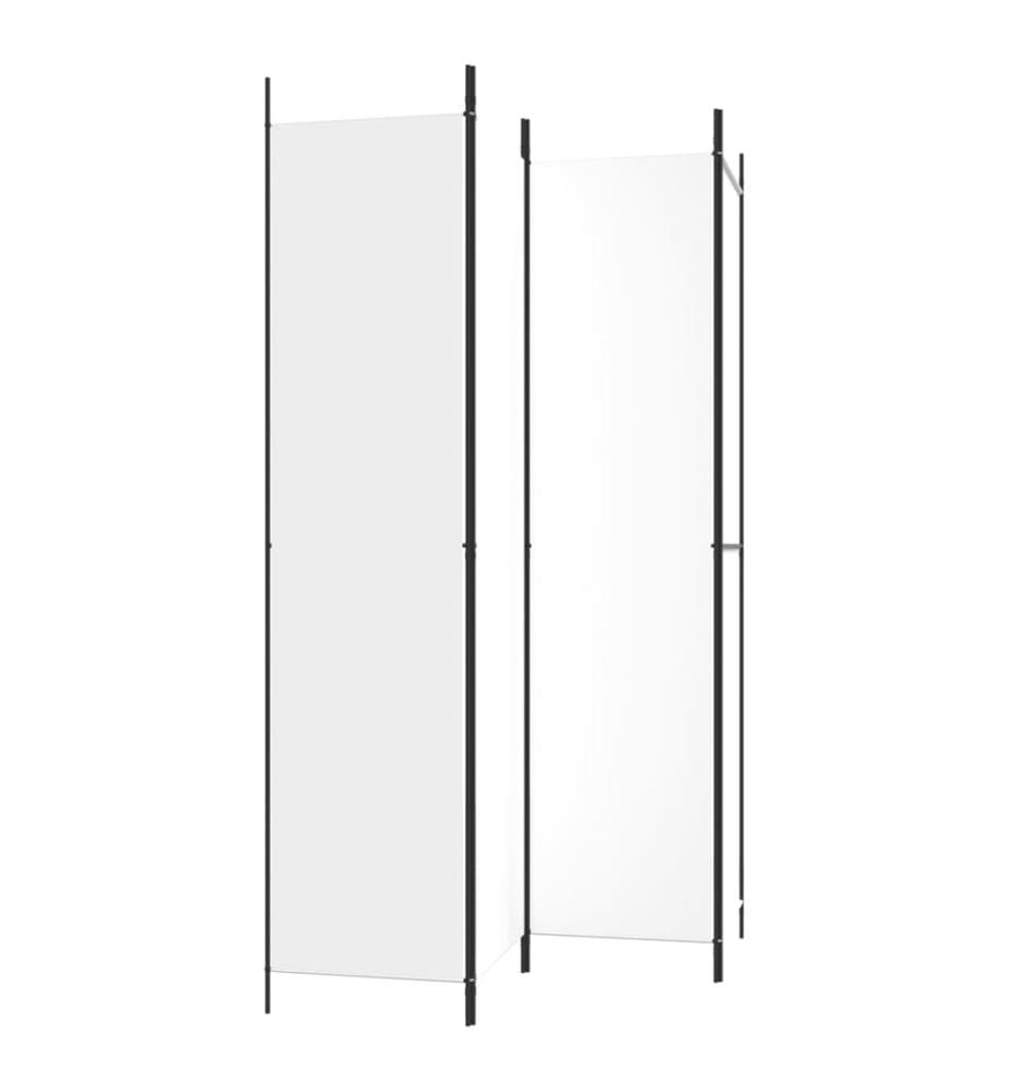 4-tlg. Paravent Weiss 200x220 cm Stoff