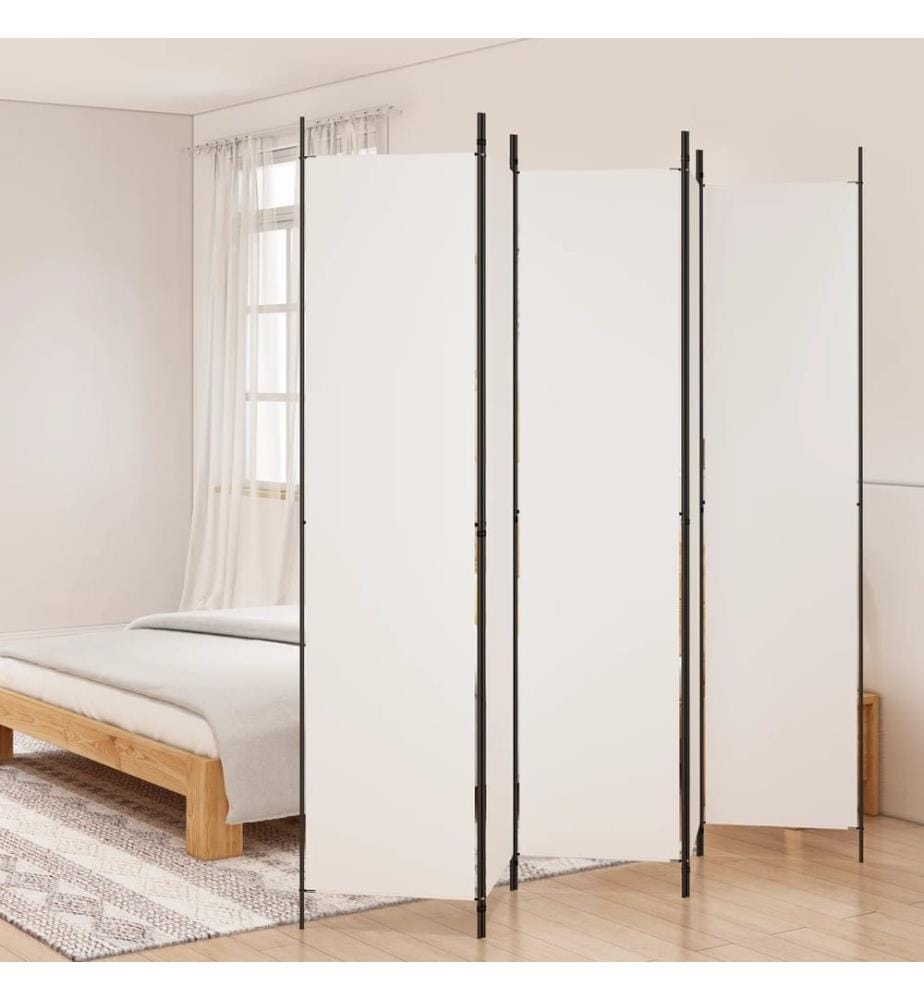 5-tlg. Paravent Weiss 250x220 cm Stoff