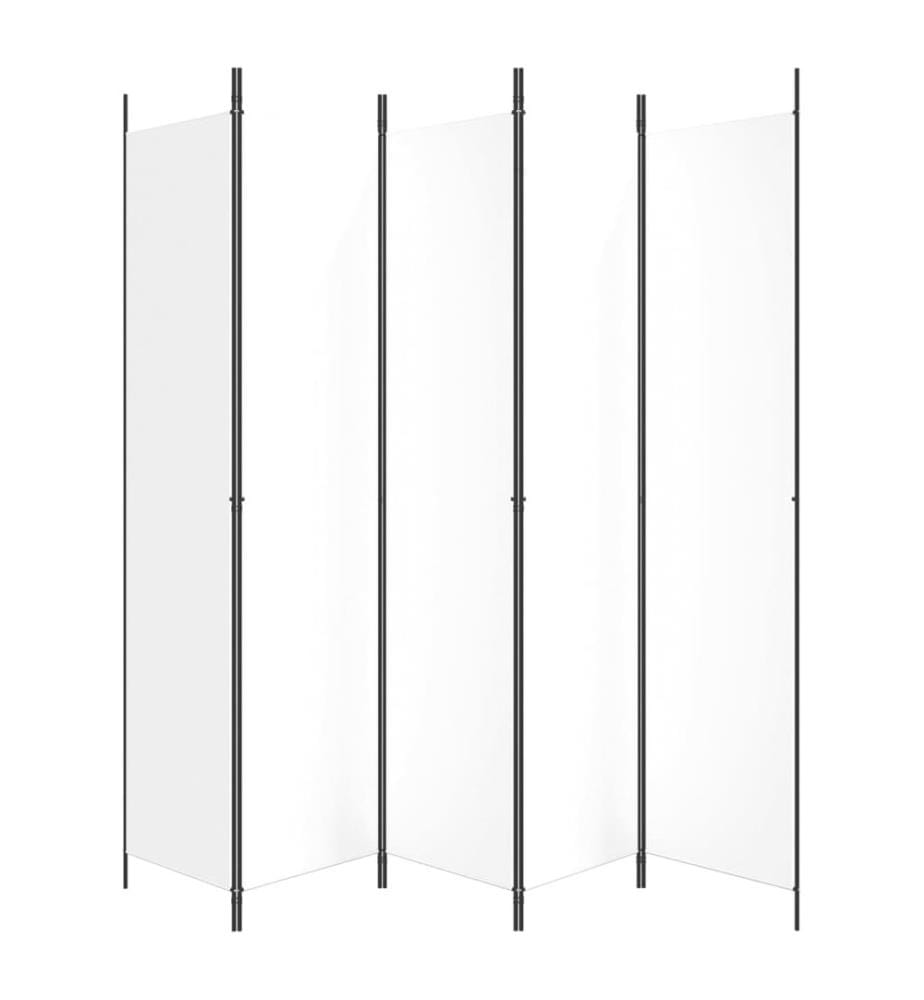 5-tlg. Paravent Weiss 250x220 cm Stoff