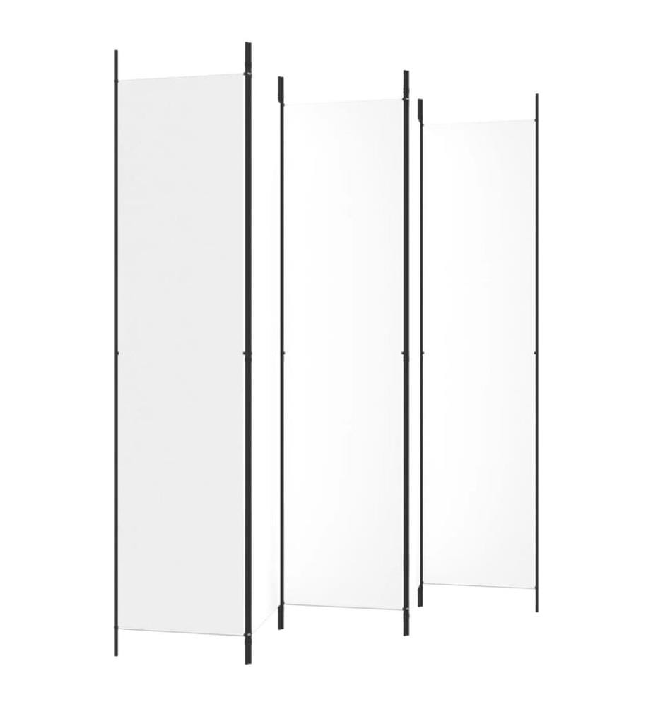 5-tlg. Paravent Weiss 250x220 cm Stoff