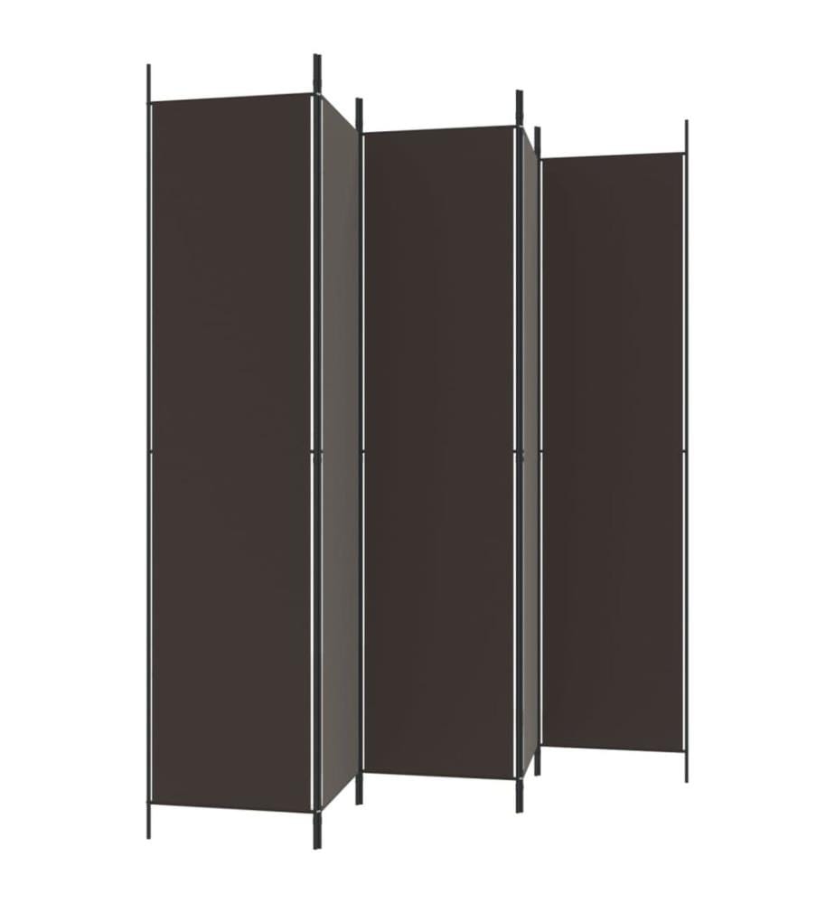 5-tlg. Paravent Braun 250x220 cm Stoff
