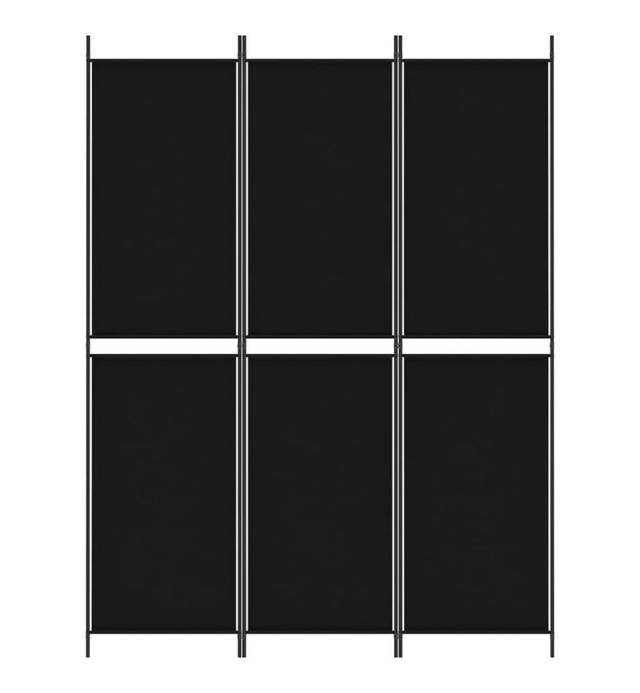 3-tlg. Paravent Schwarz 150x200 cm Stoff