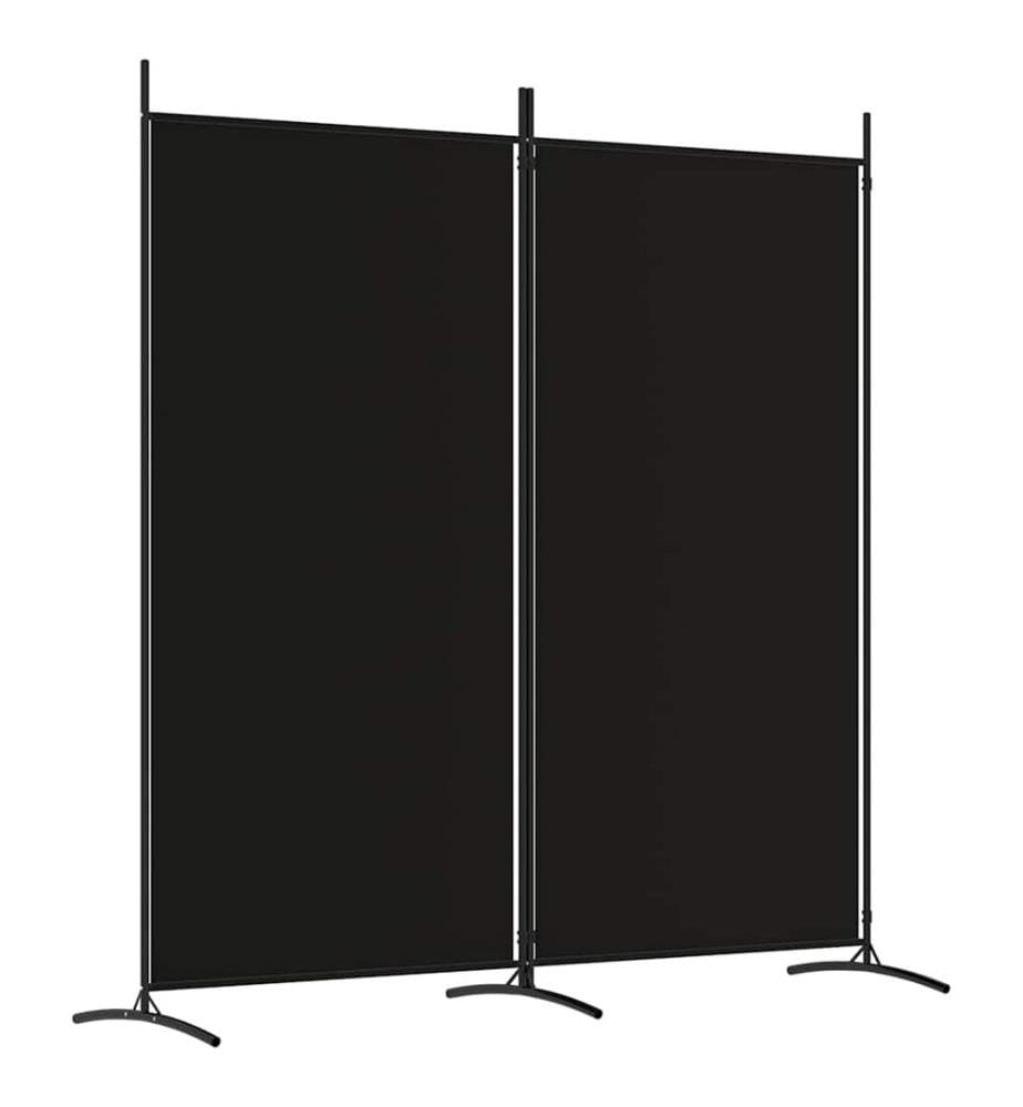 2-tlg. Paravent Schwarz 175x180 cm Stoff