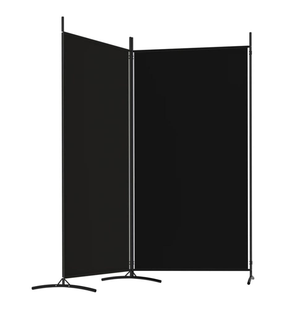 2-tlg. Paravent Schwarz 175x180 cm Stoff