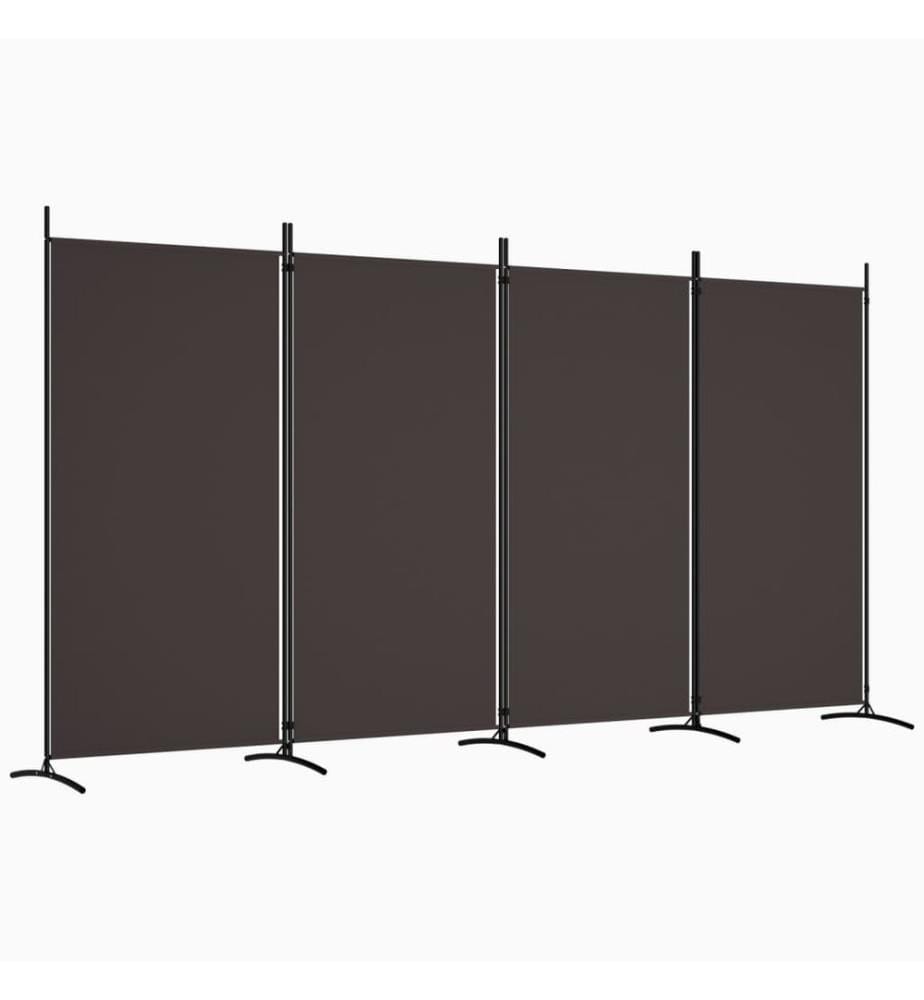 4-tlg. Paravent Braun 346x180 cm Stoff