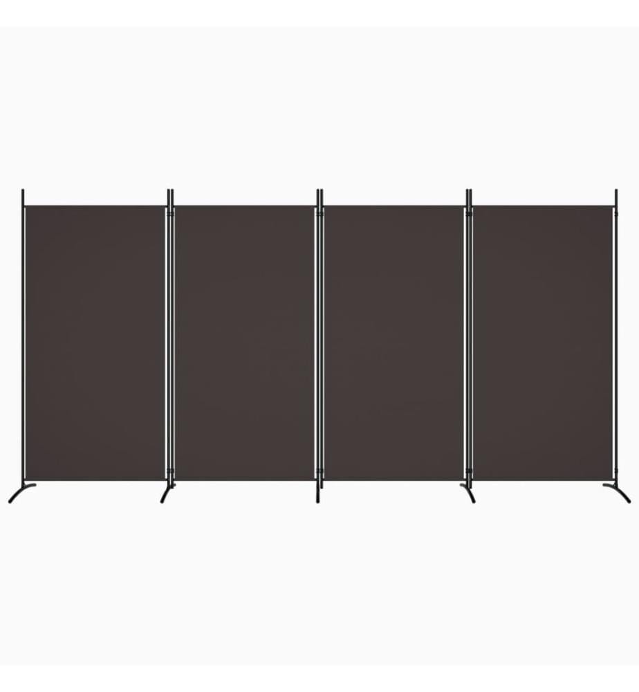 4-tlg. Paravent Braun 346x180 cm Stoff