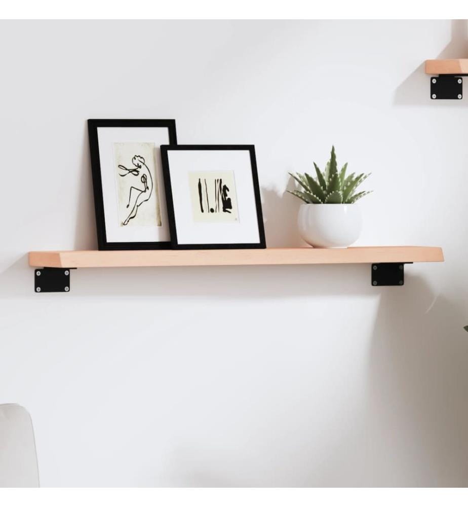Wandregal 60x10x2 cm Massivholz Eiche Unbehandelt