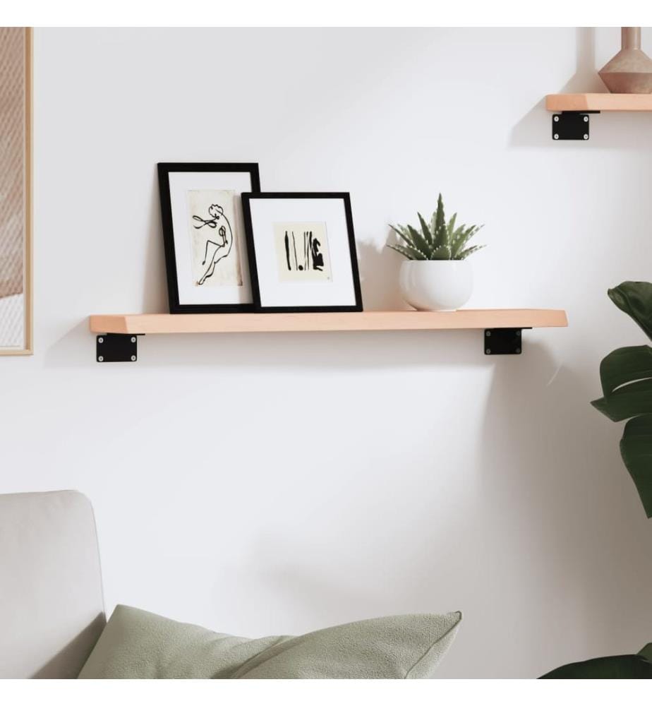 Wandregal 60x10x2 cm Massivholz Eiche Unbehandelt