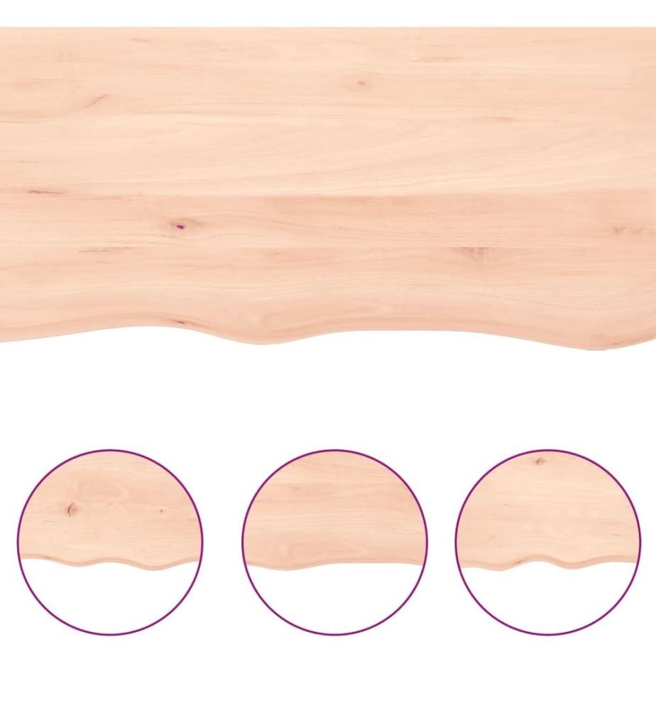 Wandregal 60x10x2 cm Massivholz Eiche Unbehandelt