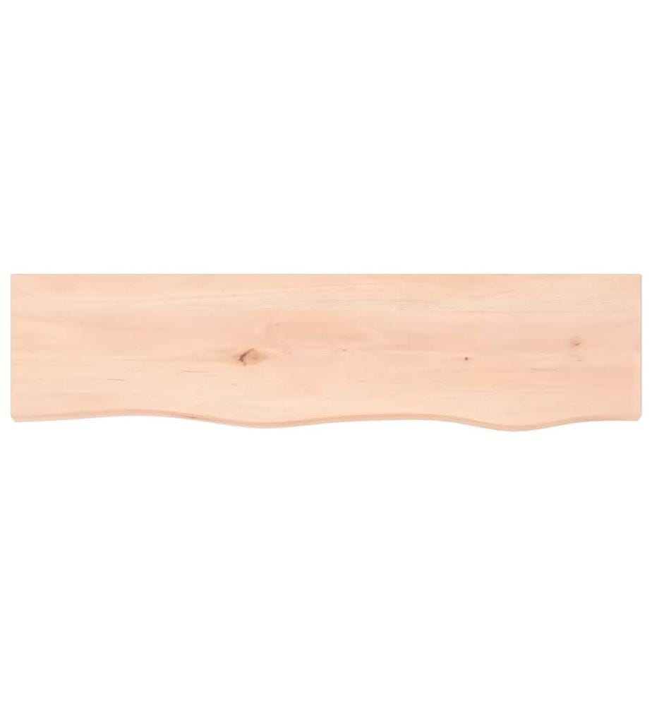 Wandregal 80x20x2 cm Massivholz Eiche Unbehandelt