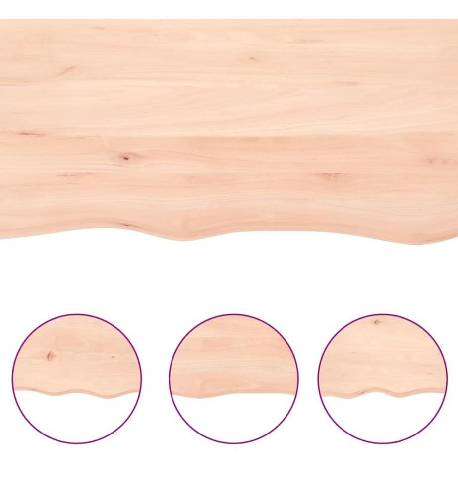 Wandregal 80x20x2 cm Massivholz Eiche Unbehandelt
