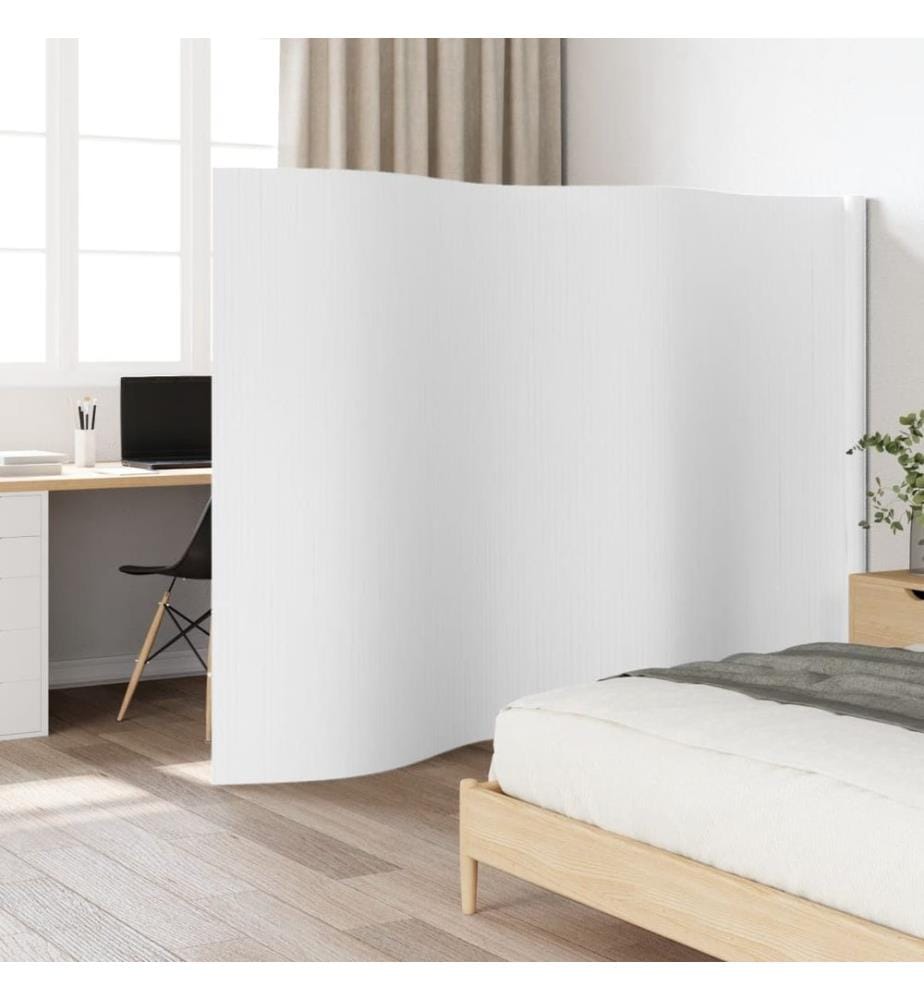 Cloison de séparation blanc largeur 400 cm hauteur 165 cm bambou