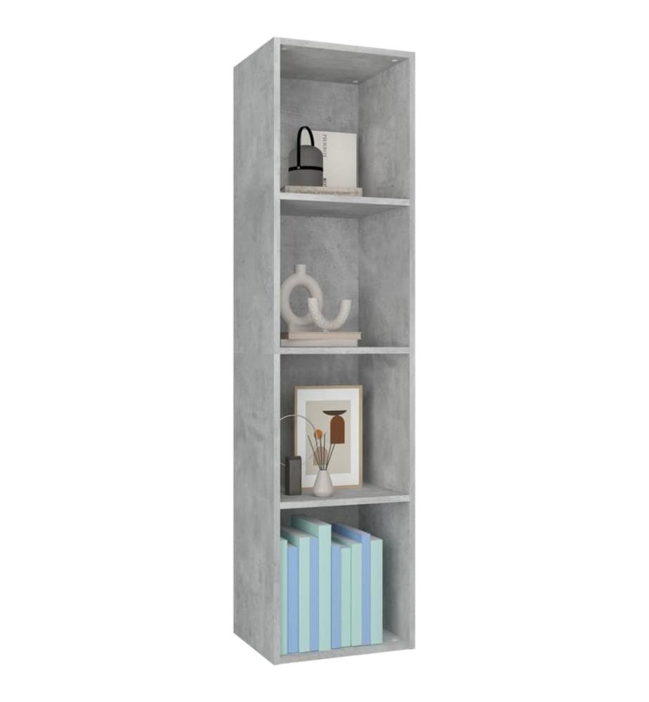 Bibliothèque/Meuble TV Gris béton 36x30x143cm Bois d'ingénierie
