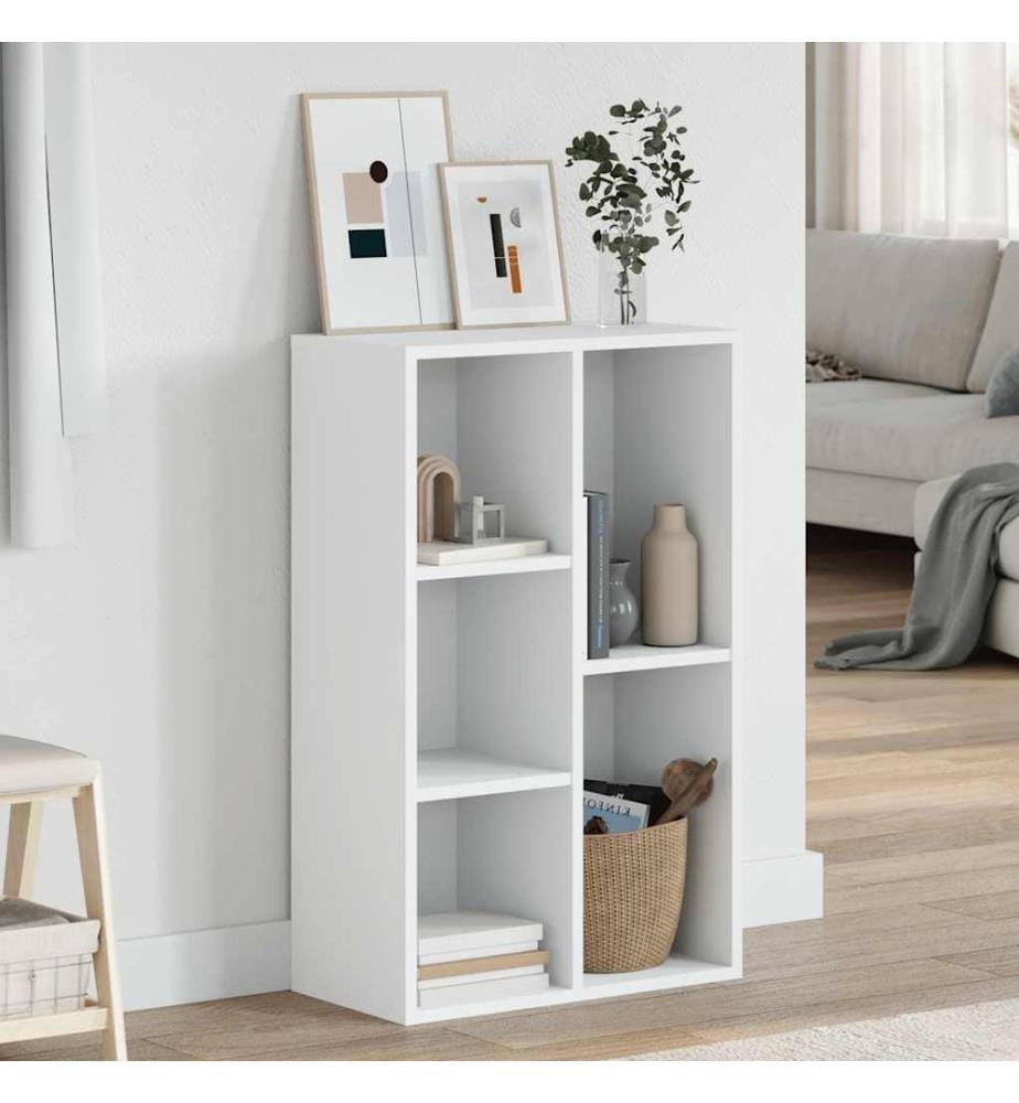 Bücherregal/Sideboard Weiss 50x25x80 cm Holzwerkstoff