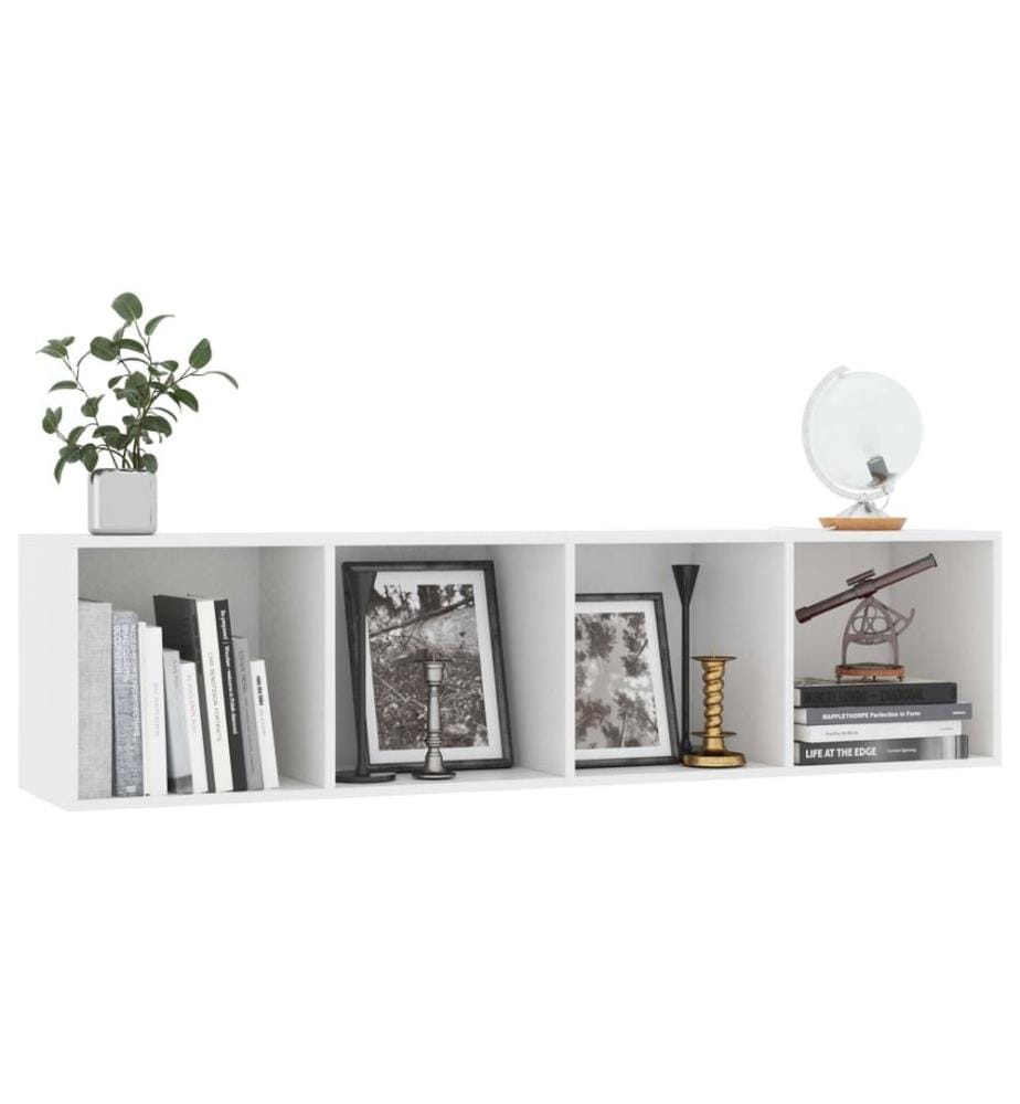 Bücherregal/TV-Schrank Weiss 143×30×36 cm