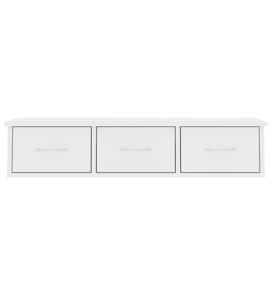 Wand-Schubladenregal Weiss 88x26x18,5 cm Holzwerkstoff