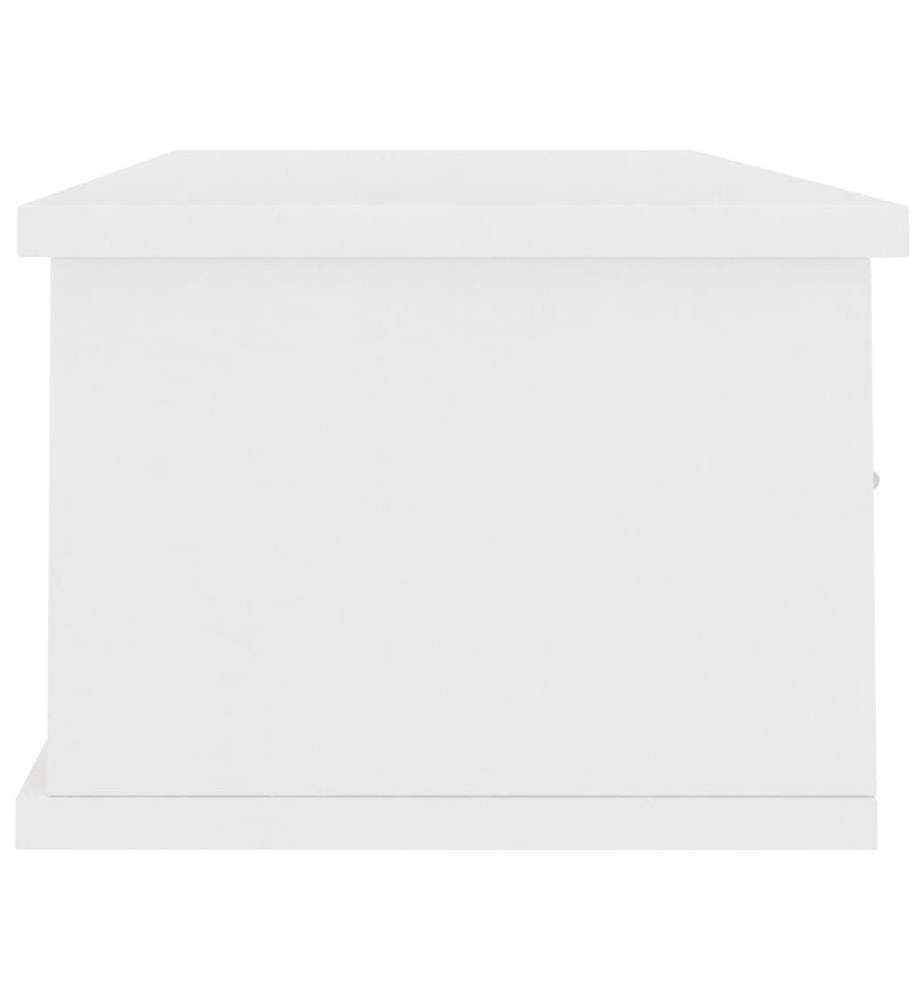Wand-Schubladenregal Weiss 88x26x18,5 cm Holzwerkstoff