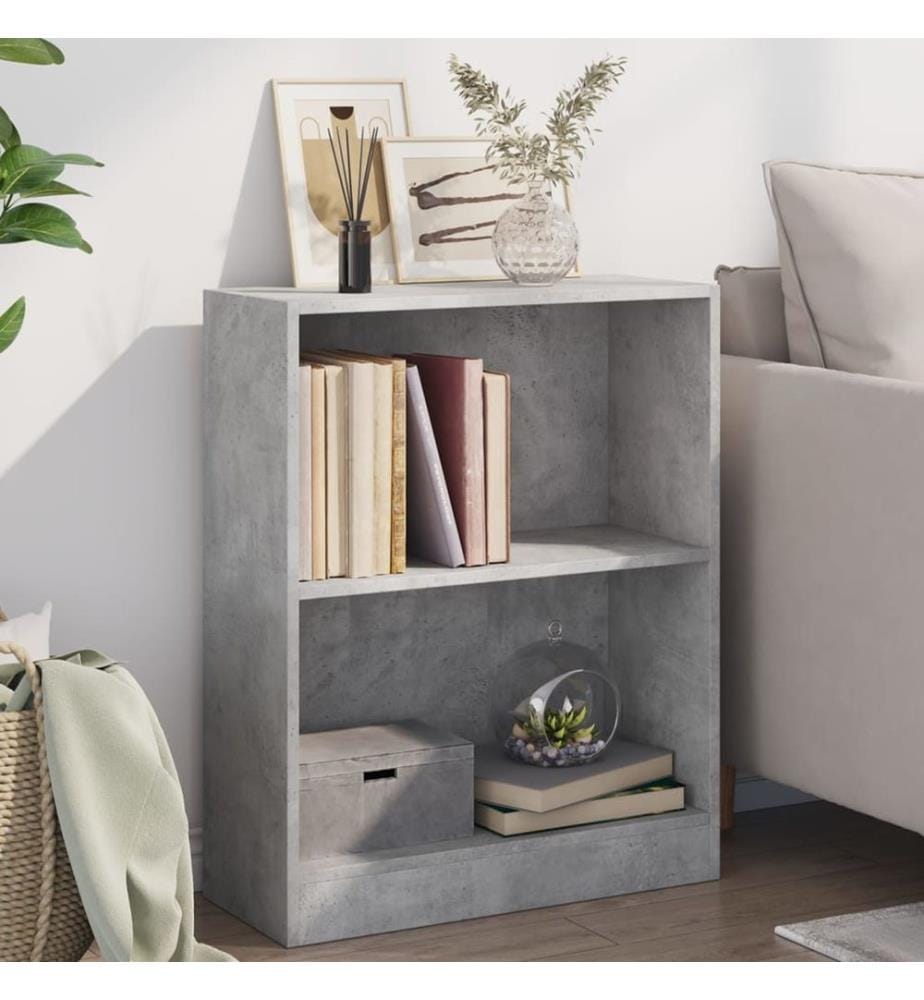 Bücherregal Betongrau 60x24x76 cm Holzwerkstoff
