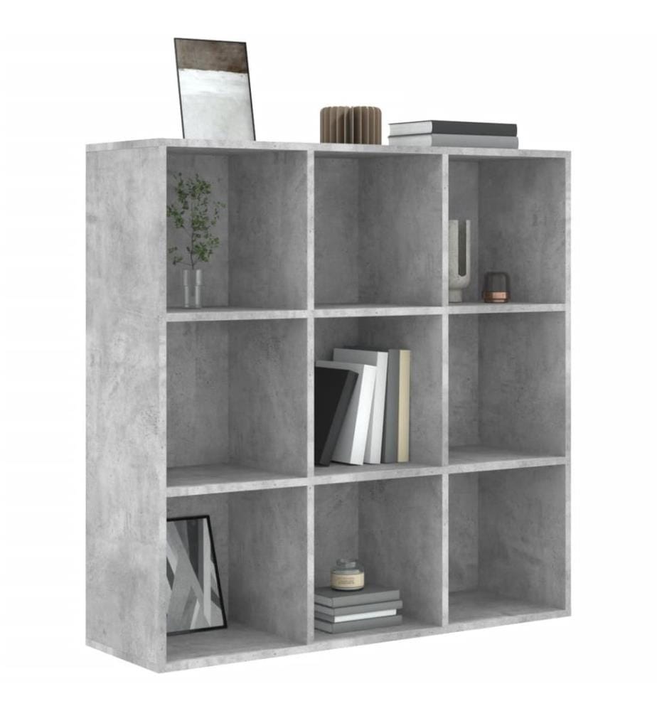 Bücherregal Betongrau 98x29x97,5 cm Holzwerkstoff