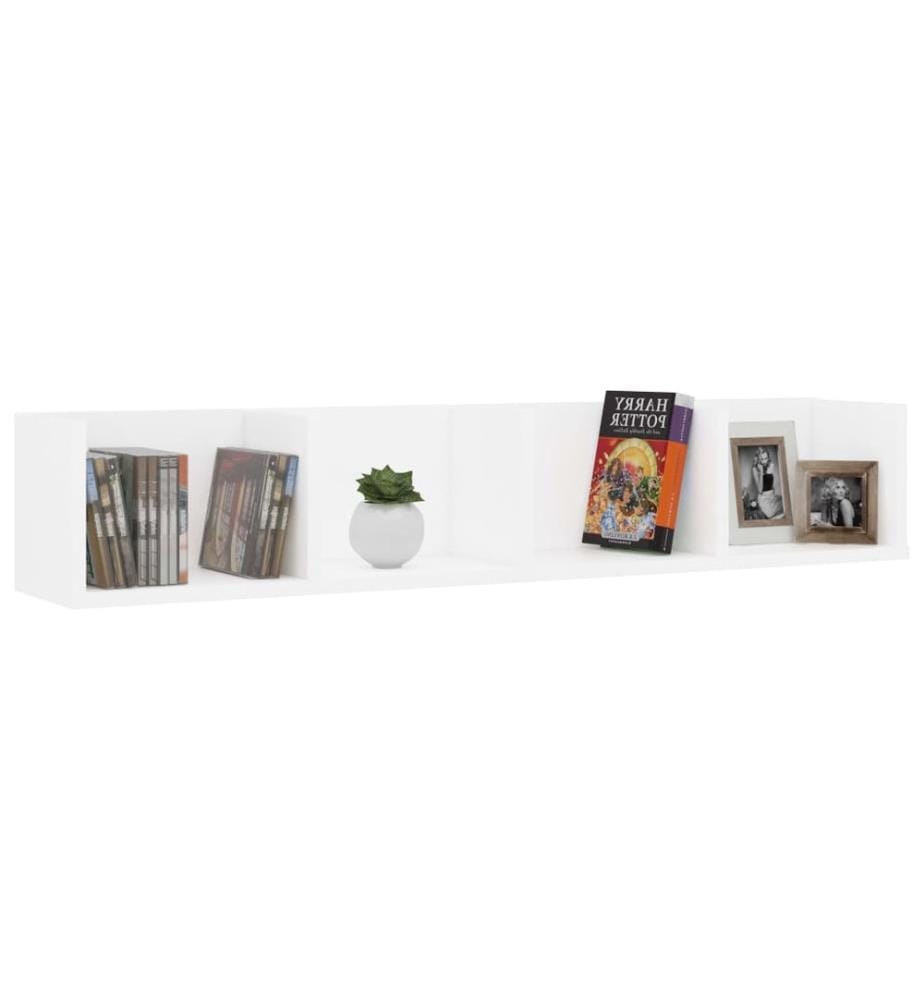 CD-Wandregal Weiss 100x18x18 cm Holzwerkstoff