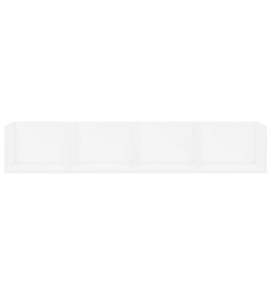 CD-Wandregal Weiss 100x18x18 cm Holzwerkstoff